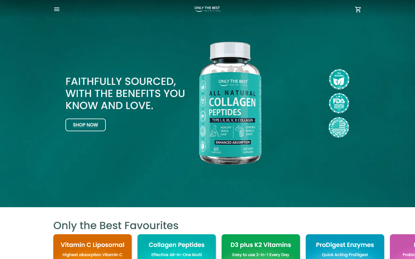 Only The Best Nutrition desktop screenshot